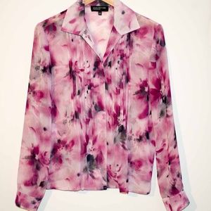 Jones New York Sheer Floral Blouse